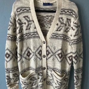 Polo sweater Fair Isle button front